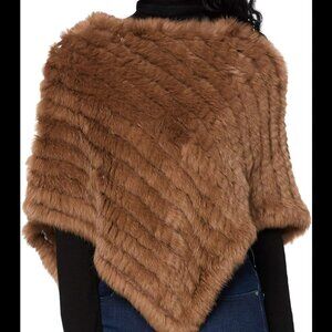 Anthropologie Black Rivet | Chocolate Brown Faux Fur Poncho Cape